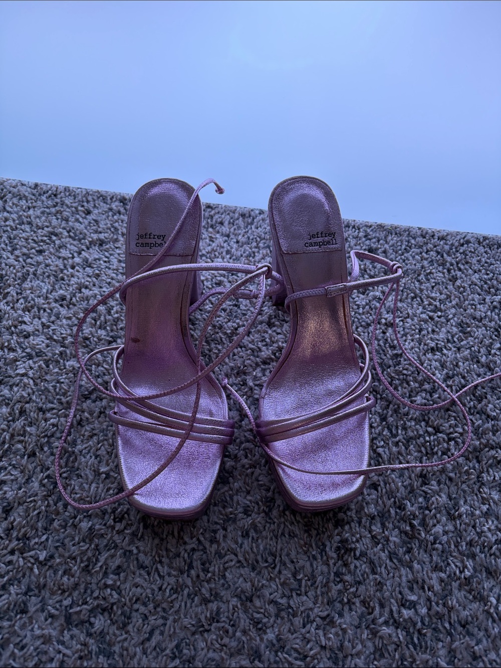 Jeffrey Campbell purple platform heels
